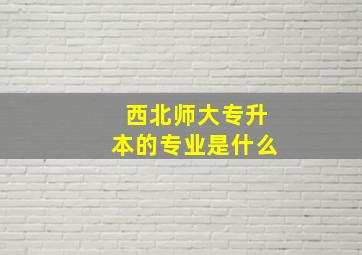 西北师大专升本的专业是什么