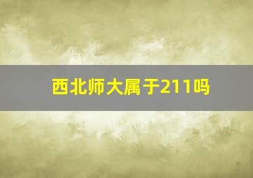 西北师大属于211吗