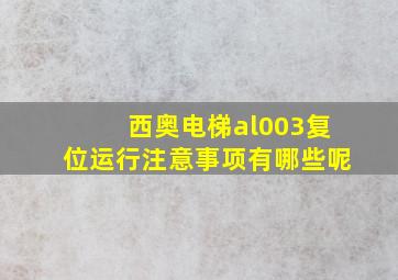 西奥电梯al003复位运行注意事项有哪些呢