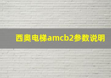 西奥电梯amcb2参数说明