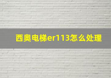 西奥电梯er113怎么处理