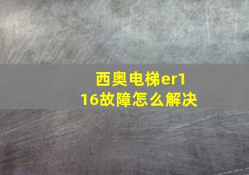 西奥电梯er116故障怎么解决