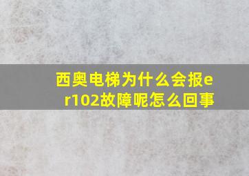 西奥电梯为什么会报er102故障呢怎么回事