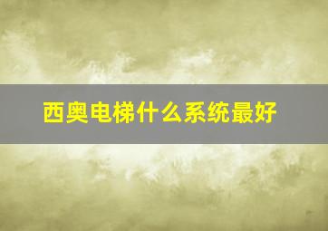 西奥电梯什么系统最好