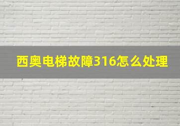 西奥电梯故障316怎么处理