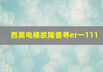 西奥电梯故障查寻er一111