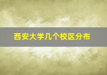 西安大学几个校区分布