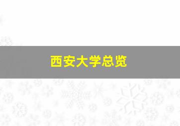 西安大学总览