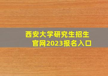 西安大学研究生招生官网2023报名入口