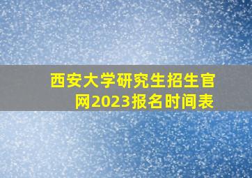 西安大学研究生招生官网2023报名时间表