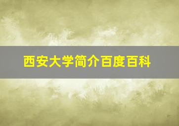 西安大学简介百度百科