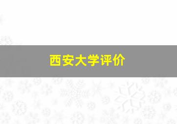 西安大学评价