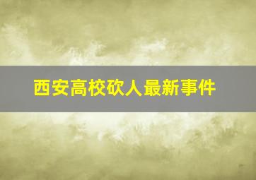 西安高校砍人最新事件