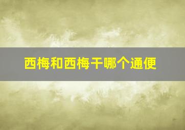 西梅和西梅干哪个通便