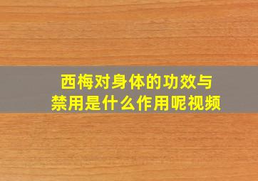 西梅对身体的功效与禁用是什么作用呢视频