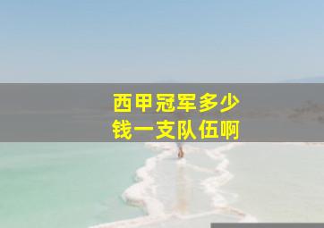 西甲冠军多少钱一支队伍啊