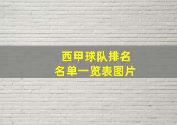 西甲球队排名名单一览表图片