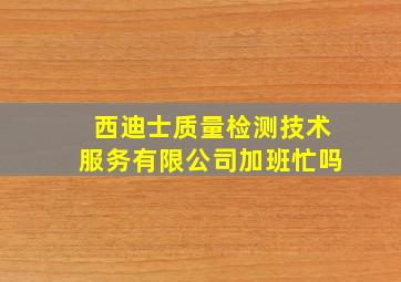 西迪士质量检测技术服务有限公司加班忙吗