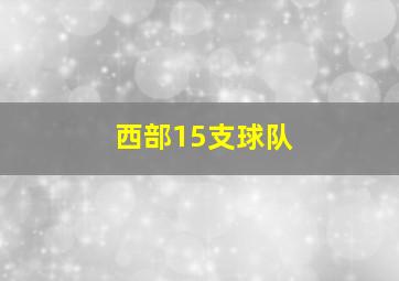 西部15支球队