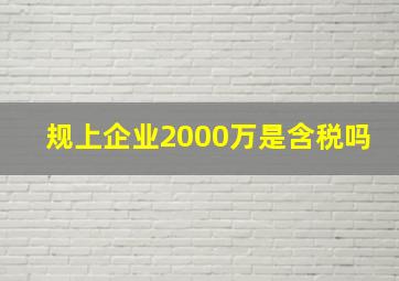 规上企业2000万是含税吗