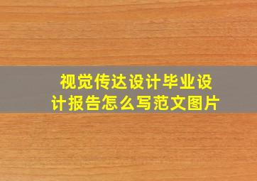 视觉传达设计毕业设计报告怎么写范文图片