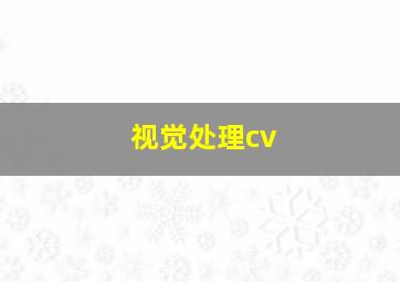 视觉处理cv