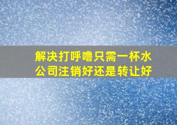 解决打呼噜只需一杯水公司注销好还是转让好