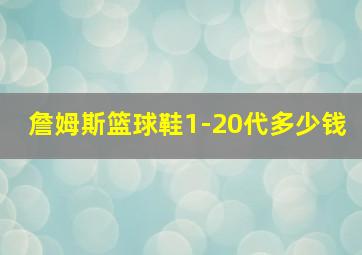 詹姆斯篮球鞋1-20代多少钱