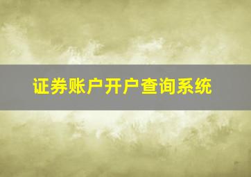 证券账户开户查询系统