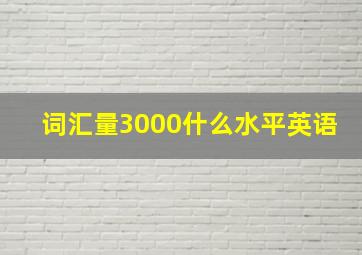 词汇量3000什么水平英语