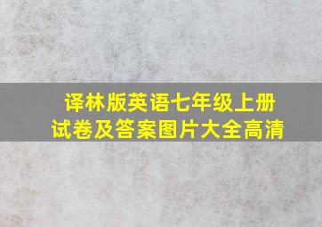 译林版英语七年级上册试卷及答案图片大全高清