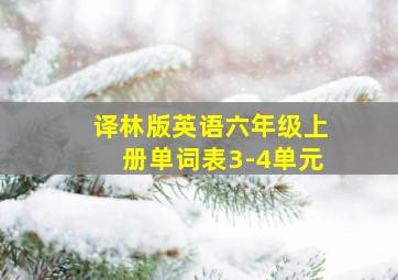 译林版英语六年级上册单词表3-4单元