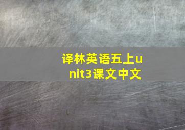 译林英语五上unit3课文中文