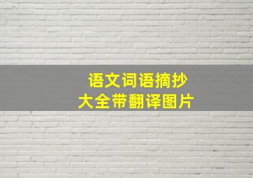 语文词语摘抄大全带翻译图片