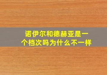 诺伊尔和德赫亚是一个档次吗为什么不一样