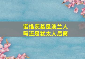 诺维茨基是波兰人吗还是犹太人后裔