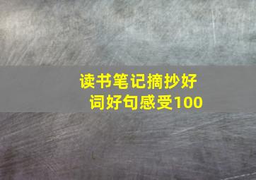 读书笔记摘抄好词好句感受100