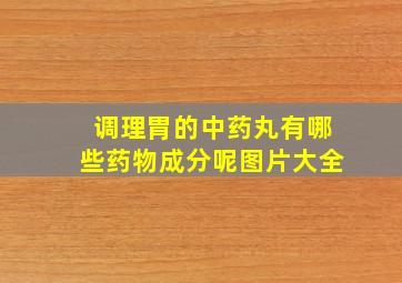 调理胃的中药丸有哪些药物成分呢图片大全