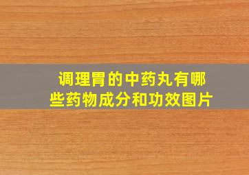 调理胃的中药丸有哪些药物成分和功效图片