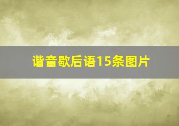 谐音歇后语15条图片