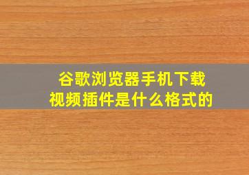 谷歌浏览器手机下载视频插件是什么格式的