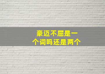 豪迈不屈是一个词吗还是两个