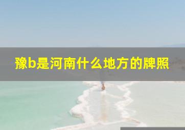 豫b是河南什么地方的牌照