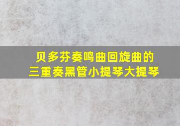 贝多芬奏鸣曲回旋曲的三重奏黑管小提琴大提琴