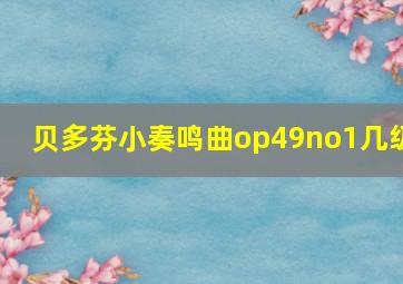 贝多芬小奏鸣曲op49no1几级