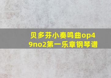 贝多芬小奏鸣曲op49no2第一乐章钢琴谱