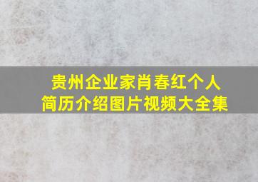 贵州企业家肖春红个人简历介绍图片视频大全集