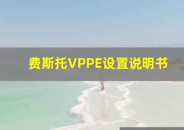 费斯托VPPE设置说明书