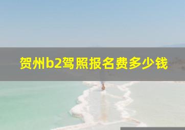 贺州b2驾照报名费多少钱