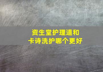 资生堂护理道和卡诗洗护哪个更好